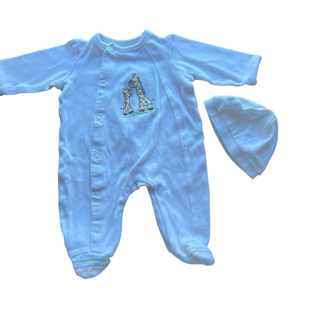 Little Me 2 Piece Sleeper Baby White 3-6 Months